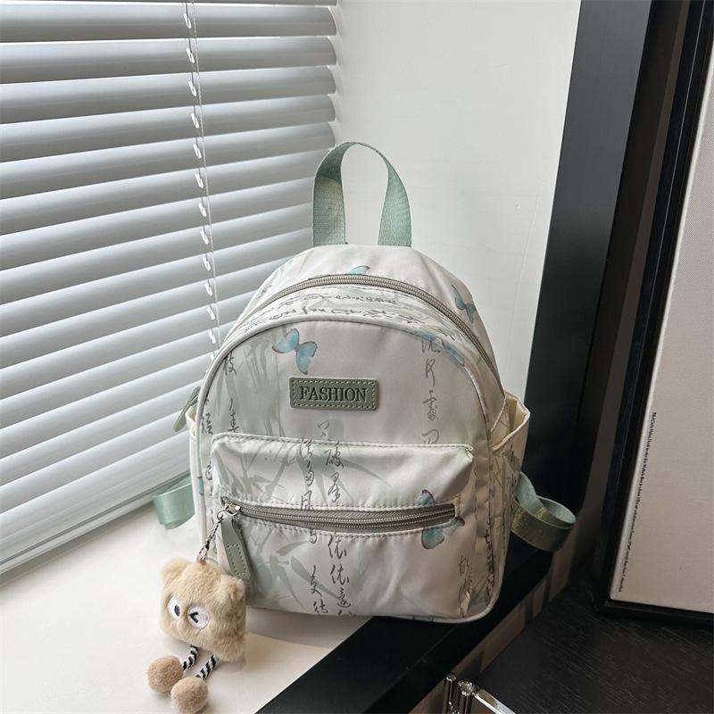 Schoolbag new national style butterfly small fresh printing backpack fashionable high value trend commuting foreign style small backpack