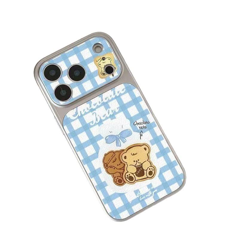 Korean second change is suitable for 17promax mobile phone case 16pro new 15 leather 14 large windows 13 cute 12x