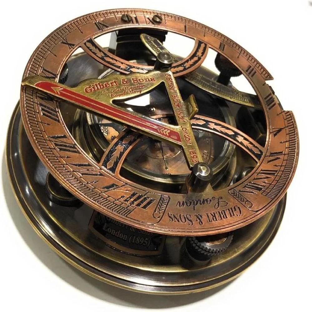 Brass Sundial Compass Directional Sundial Compass Antique Vintage Nautical Item.
