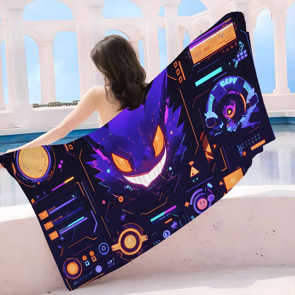 Cartoon G-GengarSS Bath Towel Microfiber Soft Water Absorbing Breathable For Girl Kids Decorative Cartoon Beach Towel