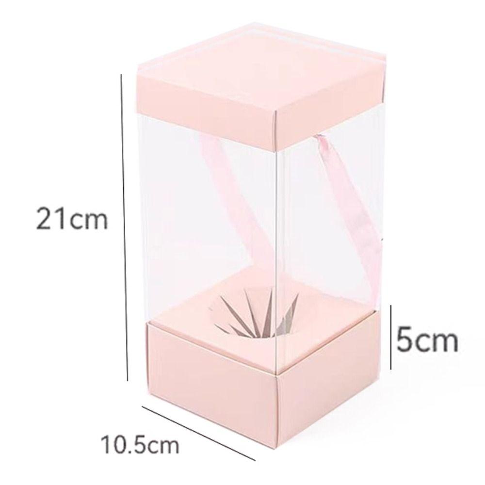5PCS Paper Box Bouquet Wrapping Bag Transparent Flower Bag Handheld Flower Box  Valentine Day