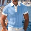 2026 New Summer Men's Fashion Hollow Polo Shirt Short-sleeved Casual Top