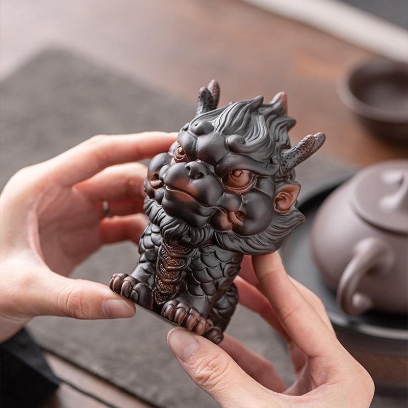 Purple Pottery Kylin Tea Pet Living Room Tea Table Decoration Tea Ceremony Accessories Tea Tray Decoration