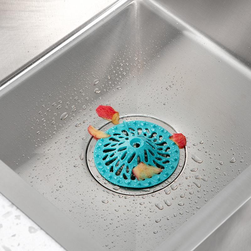 Bathroom Drain Strainer Mesh, Kitchen Sink Filter Stopper, Anti Clogging Hair Catcher for Bathtub and Floor Drain, White, Blue, Pink, Yellow