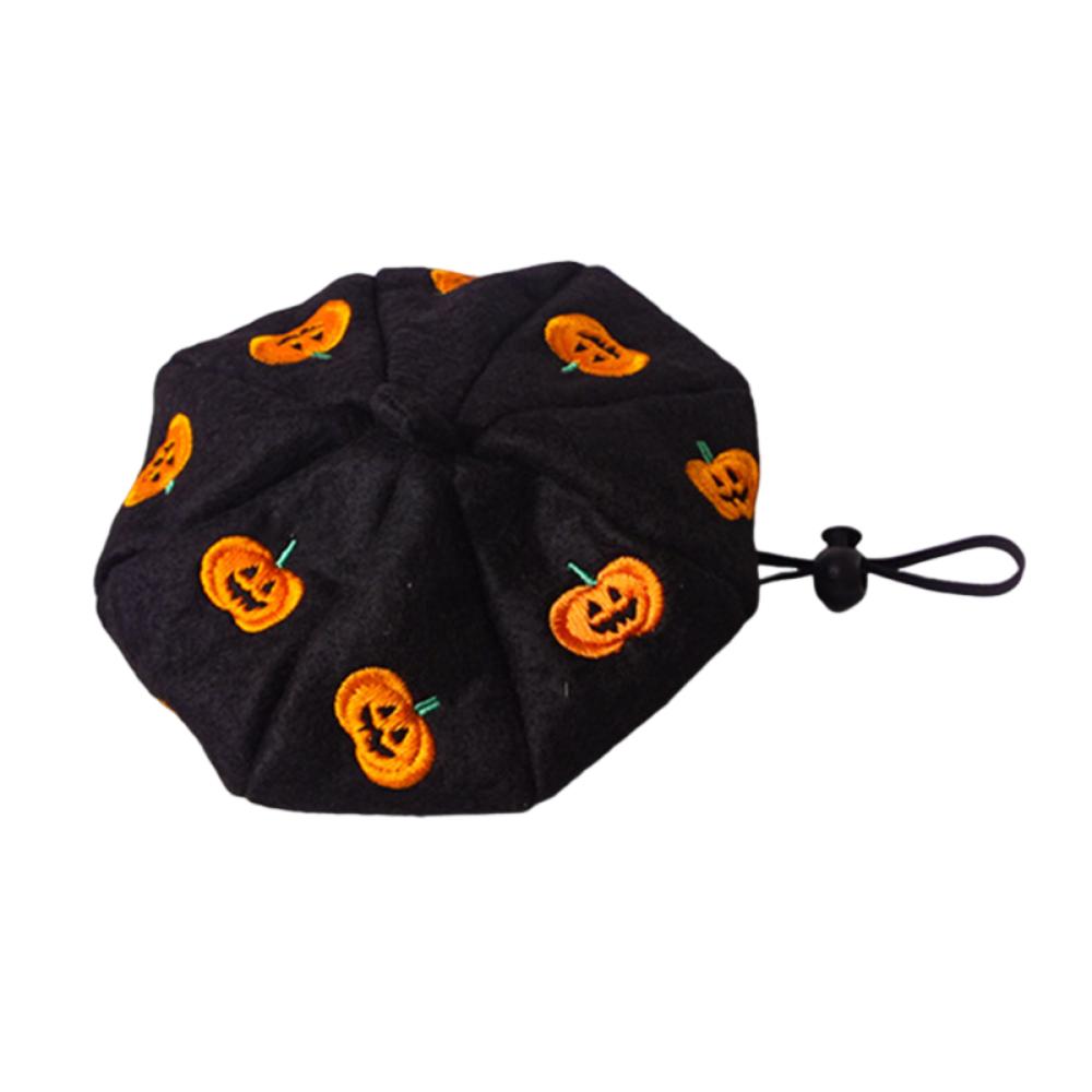 

Cute Cat Dog Caps Adjustable Halloween Pet Decor Fashionable Cat Headwear Universal Pet Beret Hat