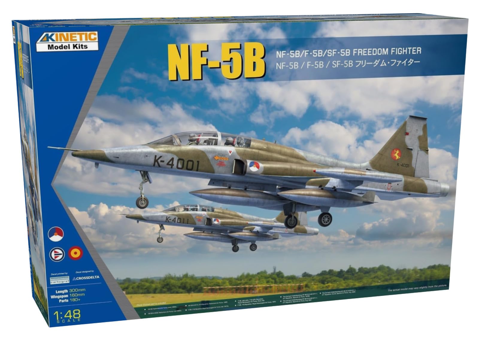 Kinetic 1/48 Масштабная модель Королевских ВВС Нидерландов NF-5B/F-5B/SF-5B Freedom Fighter пластиковый набор KNE48117