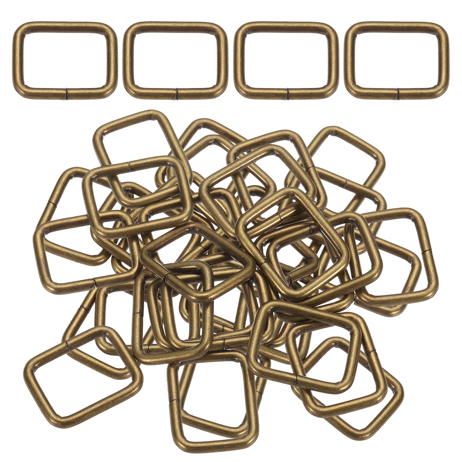 

36pcs Metal Rectangle Ring Buckles x Square Strap Webbing Belt Rings for Camping Dog Luggage Belt Craft DIY Accessories Bronze [uxcell] 4/5 1 бронзовий