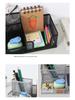 Creative Metal Iron Art Desk Organizer: Three-Grid and Four-Grid Pen Holder for Office Stationery Storage