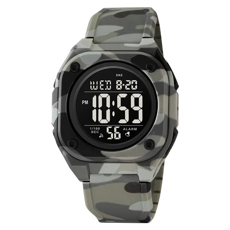 SKMEI Casual Stopwatch Date Week 5Bar Waterproof Wristwatch Alarm Clock Fashion LED Light Countdown Digital Mens Sport Watches