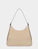 Kisyning Suede Leather Strap Hobo Bag (Ivory)
