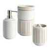 Ceramic Lotion Pump Textured Rustic Charm Handcrafted Glazed White Bathroom Accessory Soap Dispenser Unique Design Easy Fill