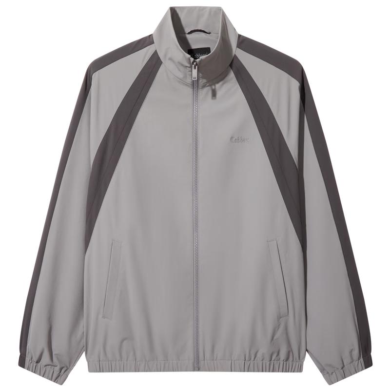 

Cabbeen 2025 S/S Color-Block Print Stand-Collar Jacket 2XL