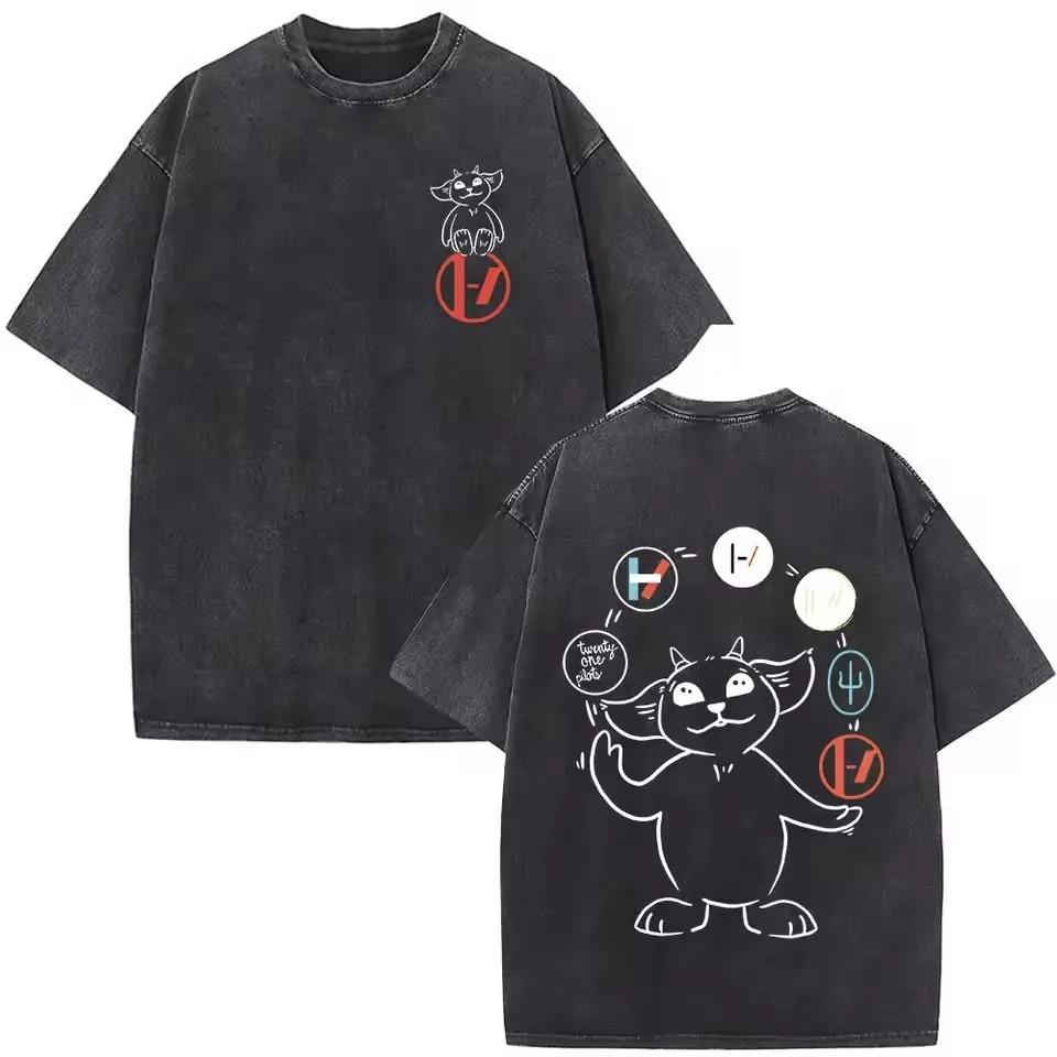 2026 Twenty One Pilots Vintage Washed New Arrival Unisex Clothes Tee Shirt Homme Graphic T-Shirts Unisex Tshirt for Unisex Ropa Hombre