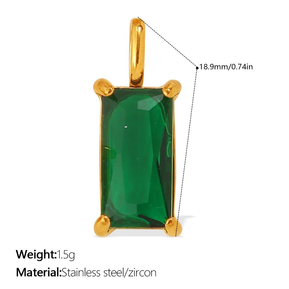 Yori 2Pcs Stainless Steel Gold PVD Plated Cubic Zirconia Pendant for DIY Necklace Bracelet Earring Jewelry Making Accessories