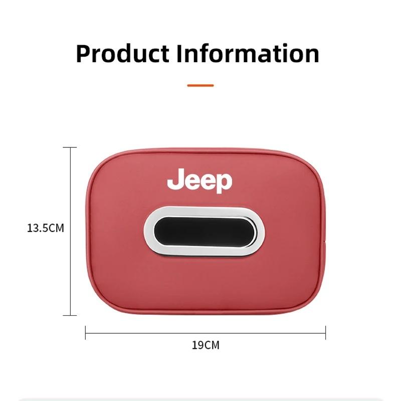 For Jeep Renegade Grand Cherokee Patriot Genuine Leather Hanging Car Tissue Box Seat Back Storage Holder Auto Accessories