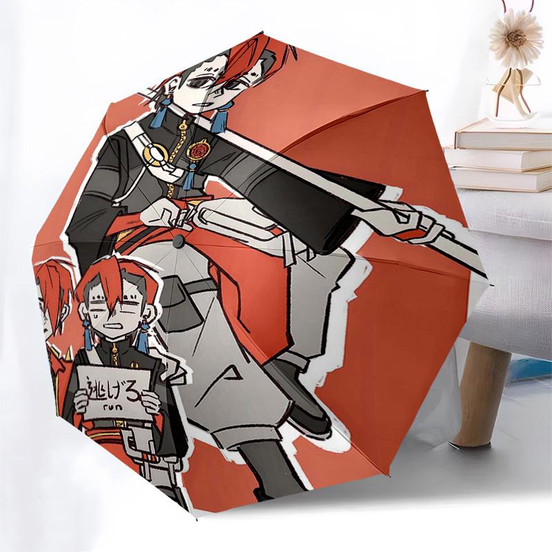 1pc Outdoor Umbrella with Anime Character Design - Automatic Opening/Closing, Portable 3-Fold Design, 8-Bone Iron Frame - Perfect Gift for Fans, Trave