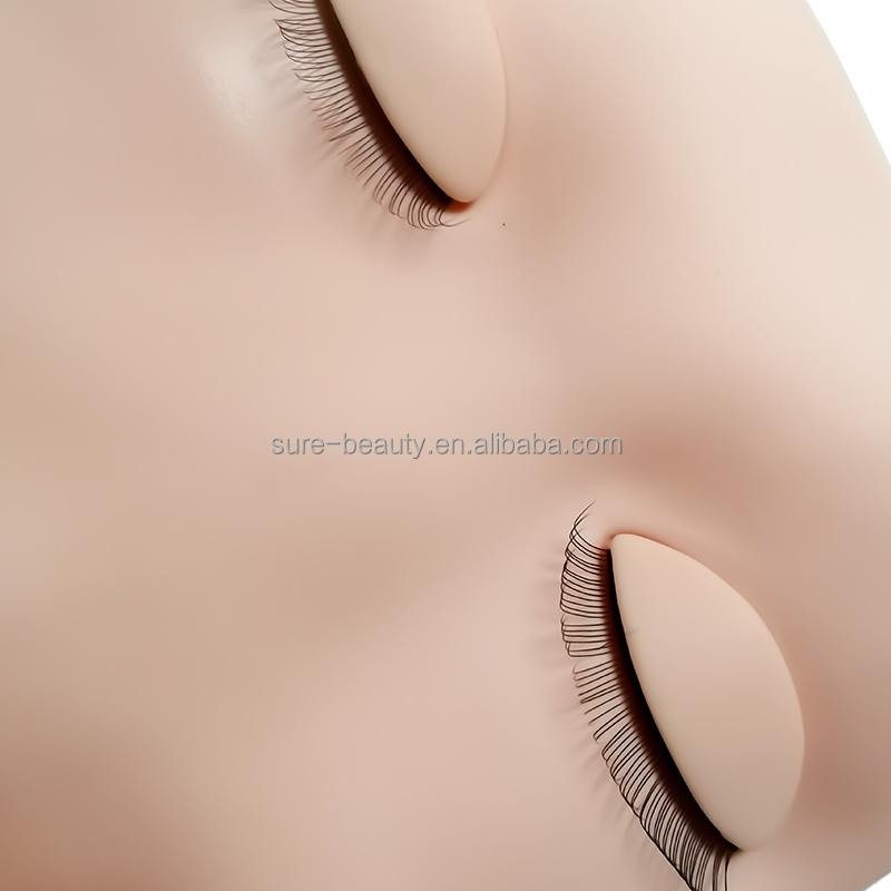 Removable Silicone Eyelids Eyelash Practice Mannequin with DD Curl for Reusable Eyelash Extension Training