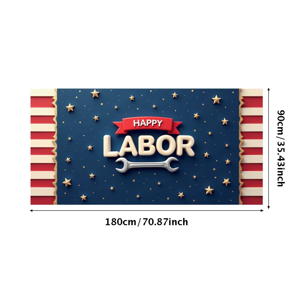 

Decorative Design Labor Day Banner Festive Design Labor Celebration Banner for Event Decoration Holiday Celebration Indoor Use