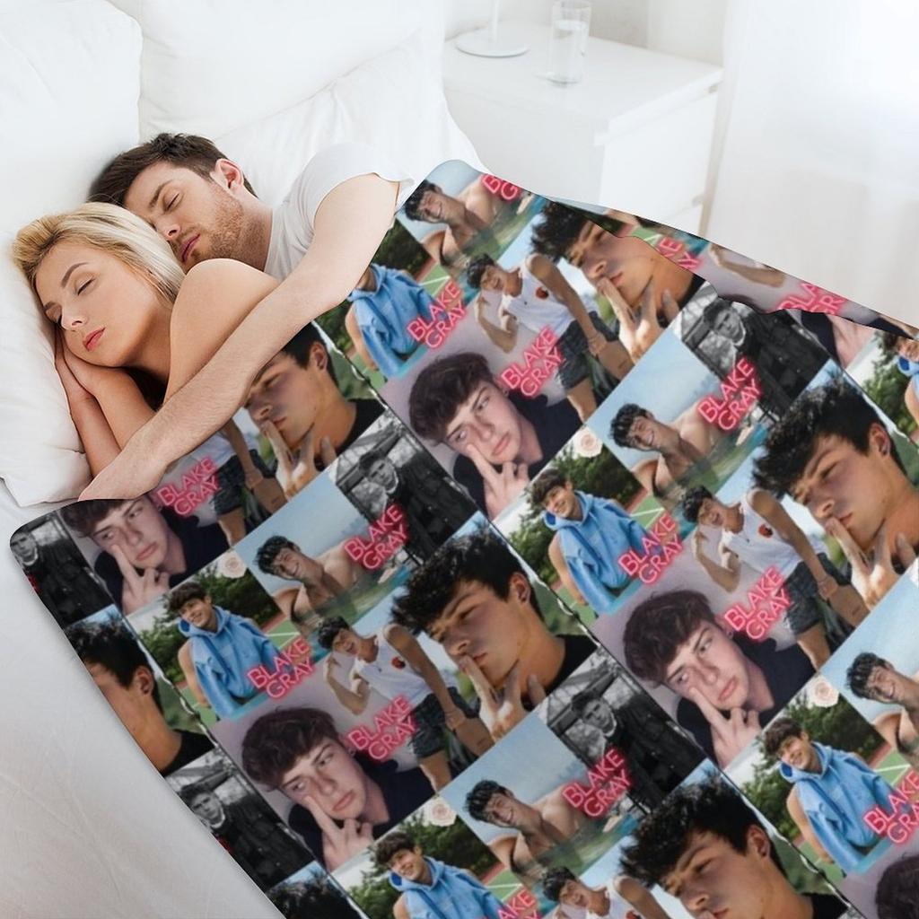 Blake Gray Collage Throw Blanket Luxury Thicken Fashion Sofas Cute Plaid Designers Blankets