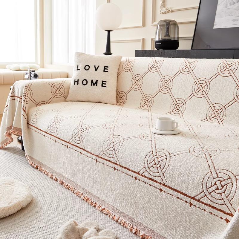 Light Luxury and High-end Sofa Towel Full Cover Dustproof Sofa Blanket Sofa Cover Sofa Cushion New Year Sofa Cover Cloth