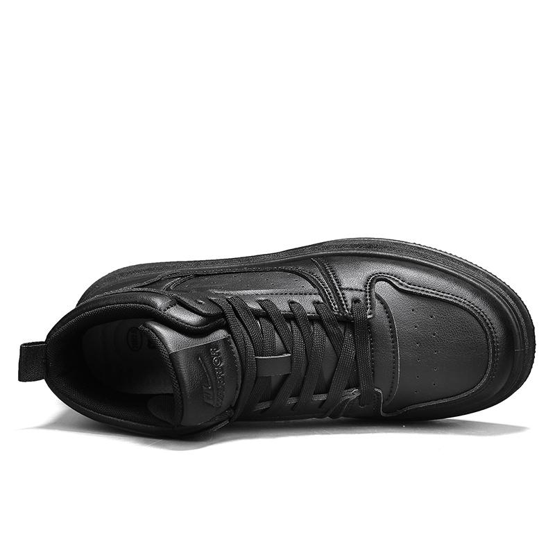 Warrior Fashion Casual Trend Classic Daily Commuting High-Top Skate Shoes Men sneakers Black WXP(WZ)-228804G