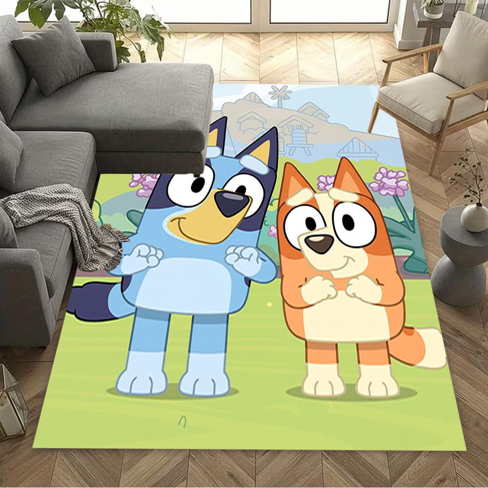Bluey's Adventure Carpet Suitable for Dining Room Outdoor Living Rooms Dormitory Anti-slip Rug Anime Office Decor Perfect Gift for Friends & Family