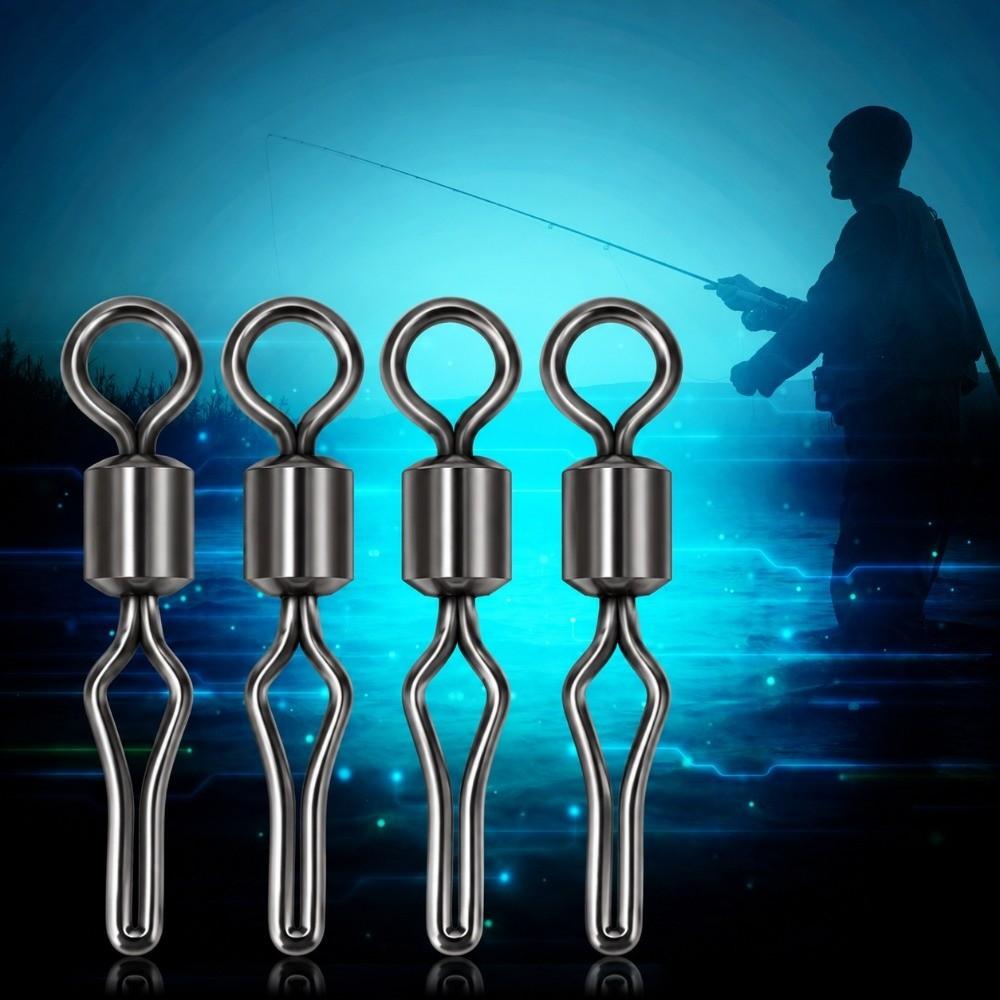 100PCS Side Line Clip Rolling Swivels High Strength Drop Shot Swivels Fishing Swivels  Carp Fishing