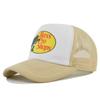 Klassische Logo Trucker-Kappe, Weiß & Hellblau Atmungsaktive Mesh-Baseballkappe, Verstellbarer Outdoor-Sonnenhut zum Angeln