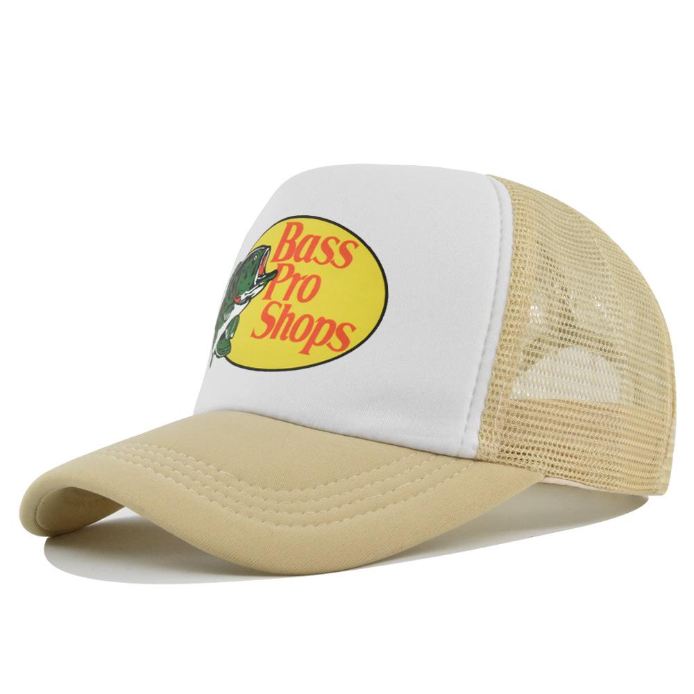 Klassische Logo Trucker-Kappe, Weiß & Hellblau Atmungsaktive Mesh-Baseballkappe, Verstellbarer Outdoor-Sonnenhut zum Angeln