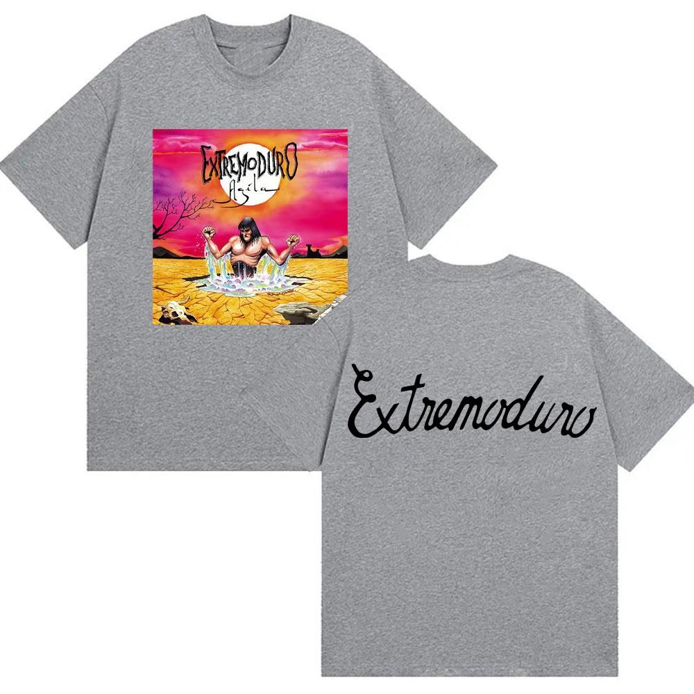 SpringSummer Rock Band EXTREMODURO Pattern Printed Cotton Loose Short Sleeve Round Neck MensWomens Casual Fashion Tshirt