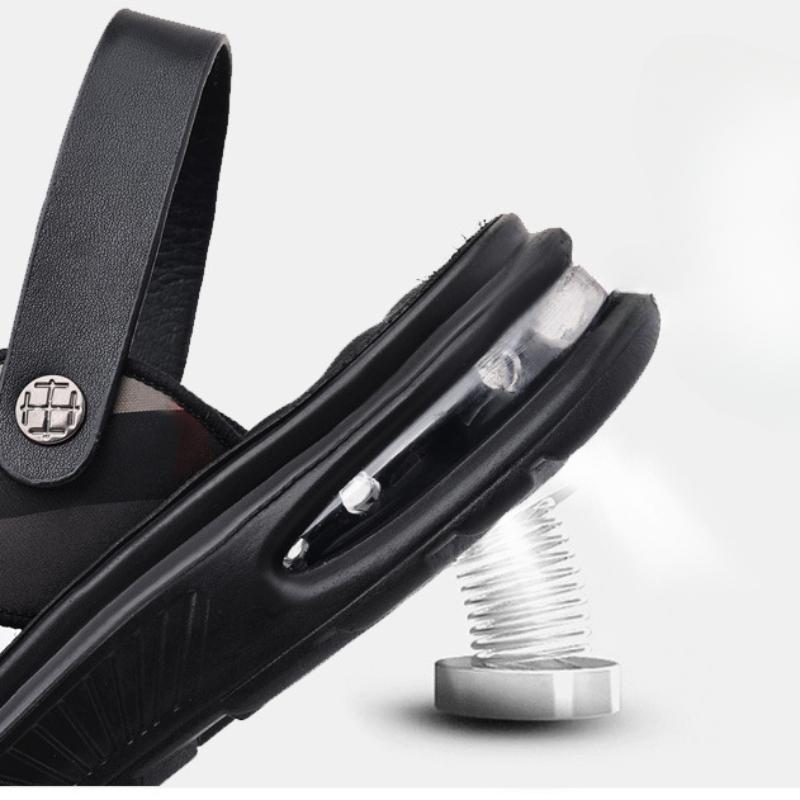 Fashion Men's Sandals Men New Dermis Sandals Quick-drying Comfortable Beach Shoes Gent Summer Fashion Non-slip Slippers Suitable for Me