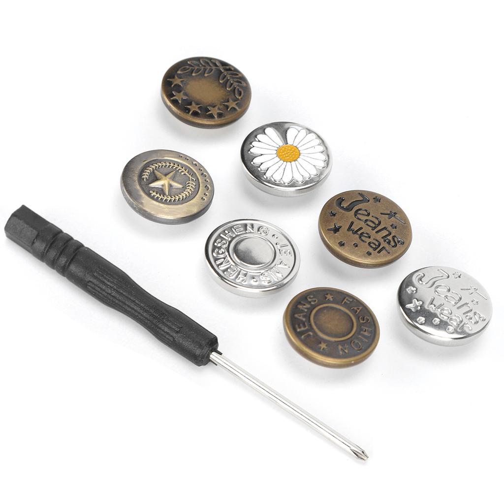 Jeans Buttons Replacement Kit NailFree No Sewing Needed Adjustable Waistline Craft Tool