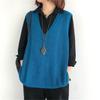 Gilet da Donna Maglione Senza Maniche Scollo a V Top Lavorato a Maglia Taglia Plus