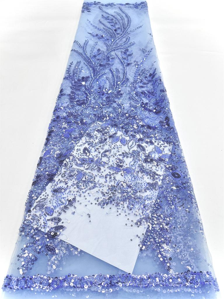 Luxury Hight Quality Nigeria Sequins Net Embroidery Lace Fabric African Mesh Lace Fabric 2025 French Tulle Lac For Women Wedding