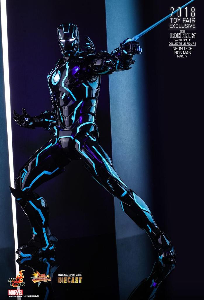 Movie Masterpiece DIECAST Iron Man 2 Iron Man Mark IV Neon Tech Version 1/6
