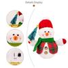 Christmas Plush Snowman Doll Tabletop Decoration Lighted Small Snowman Ornament for Winter Home Kitchen Mantel