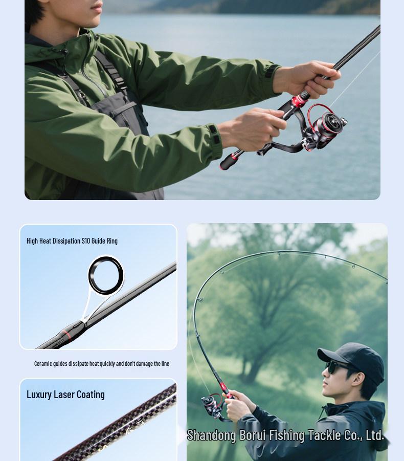 Black Bass Lure Casting Rod Set - Beginner Sea & Long Cast Rod for Asp