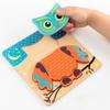 3D Wooden Puzzle Cartoon Animal Traffic Jigsaw Early Learning Cognition Game Puzzle Toys for Children Gift