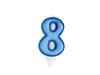 Number 8 Birthday Candle, Blue, 7cm