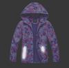 Girls' Candy Color Waterproof Windbreaker Jacket: Hooded, Breathable, Fleece-Lined, Printed.