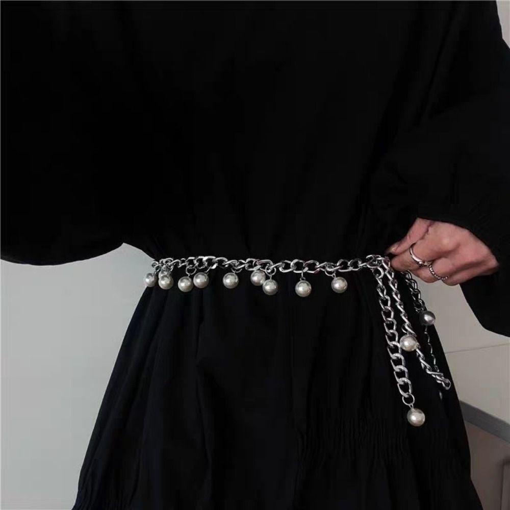 Elegant Chain Belt Versatile Waist Chain Stylish Pearl Belt Skirt Sweater Decorative Accessories