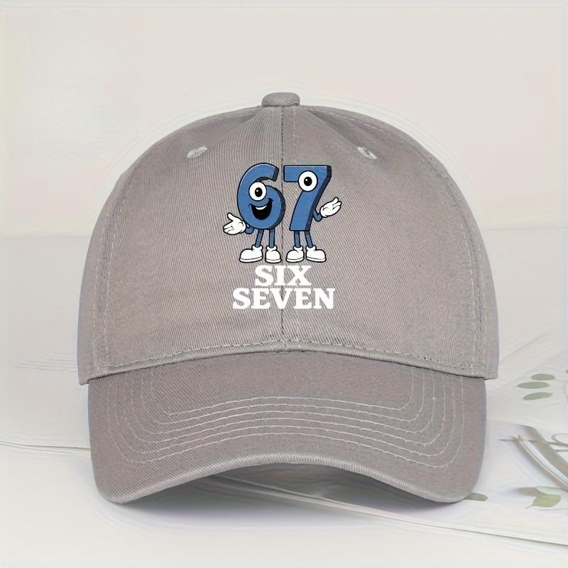 1pc Solid Color Soft Top Baseball Caps for Women,Six Seven Patterned Printed Stylish and Easy Duckbill Hat,Lightweight for Sport