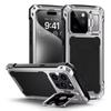 Camera Kickstand Metal Magnetic Case for IPhone 17 Air 16 15 14 Pro Max 16 Plus MagSafe Glass Screen Heavy Duty Shockproof Cover
