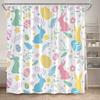 Funny Bunny Easter Shower Curtains Butterfly Watercolour Floral Rabbit Eggs Rustic Fabric Home Bathroom Curtain Decor With Hooks