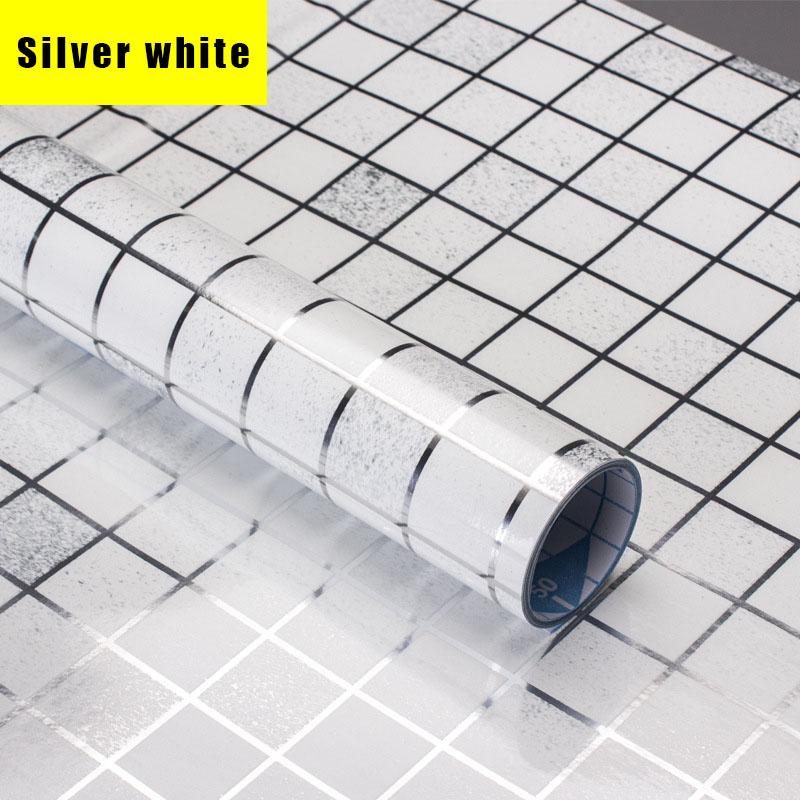 

Self Adhesive Kitchen Oil-Proof Film Stove High Temperature Vinyl Wall Cover Bathroom Toilet Tile Water-Repellent Mosaic Wall Decals 45cm x 3m