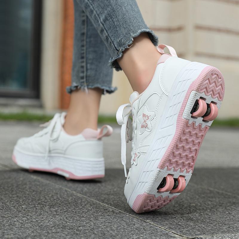 29-40 kid's Four Wheel Sports Boots Roller Skating Removable Student Skating Shoes Sports Shoes Girl skate shoes