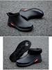 Men's Waterproof Non-slip Ankle Rain Boots with Cotton-padding, Solid Color for Kitchen & Car Wash Use