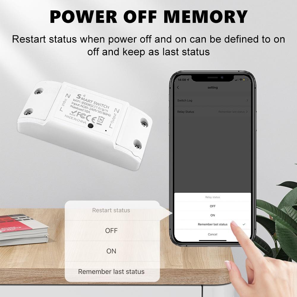 Universal Circuit Breaker Timer 10A WiFi Wireless Control Smart Switch Tuya Smart Switch Life App WiFi Voice Relay Controller