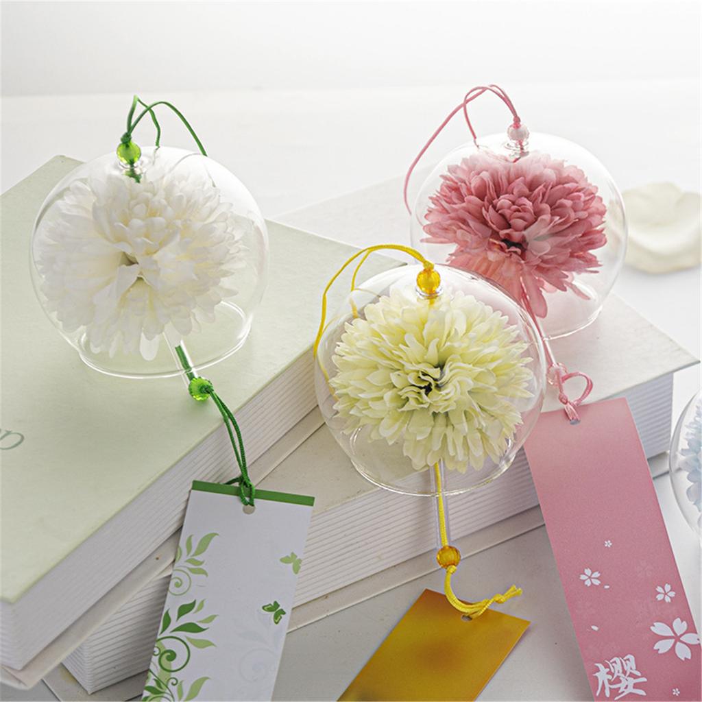 Floral Wind Chime Japanese Wind Chimes Decors For Home Decors Garden Art Enthusiasts Quality Rust Resistant Glass