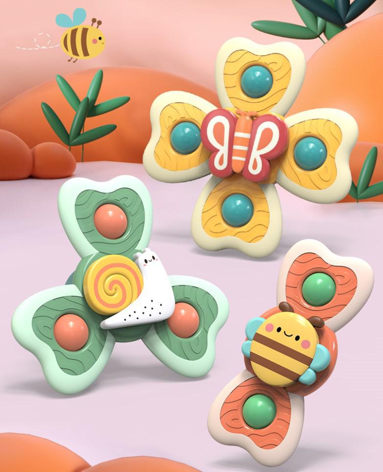 Baby Cartoon Blume Beißring: Beruhigender Finger-Spinner mit Saugnapf